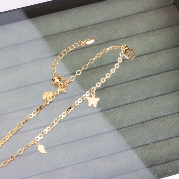 "Rose Gold Anklet with Charms & Bell, XPAL1179 - Picture 12 of 12